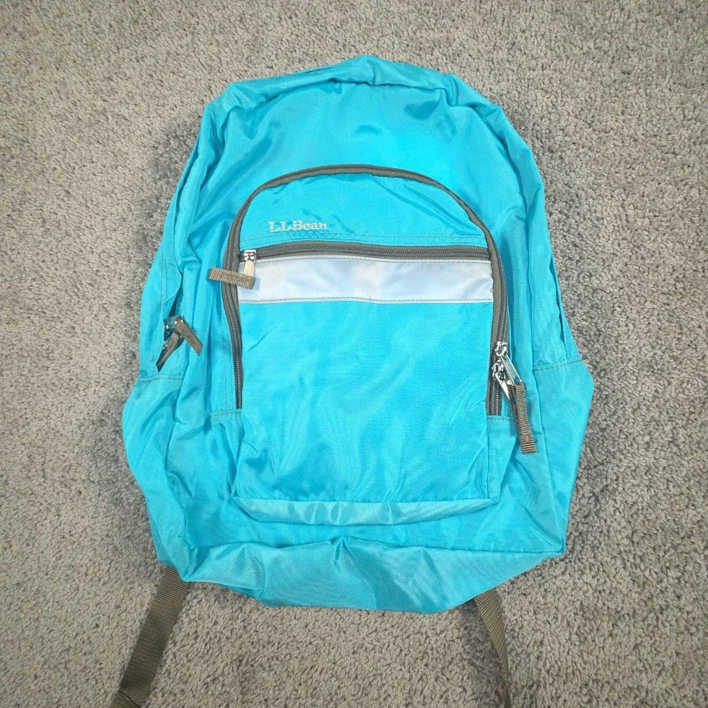 Vintage LL Bean Deluxe Book Pack Backpack Teal Turquoise Eli Lilly Diabetes Camp